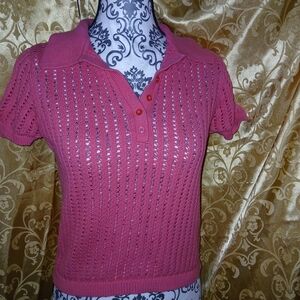 DKNY Pink Short Sleeve Blouse